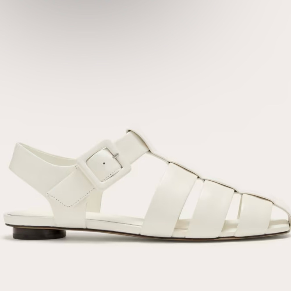 NEW Everlane White Leather Fisherman Day Sandal in Size 7.5